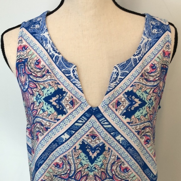 Coral Bay blue sleeveless handkerchief style top SZ S - Picture 10 of 10
